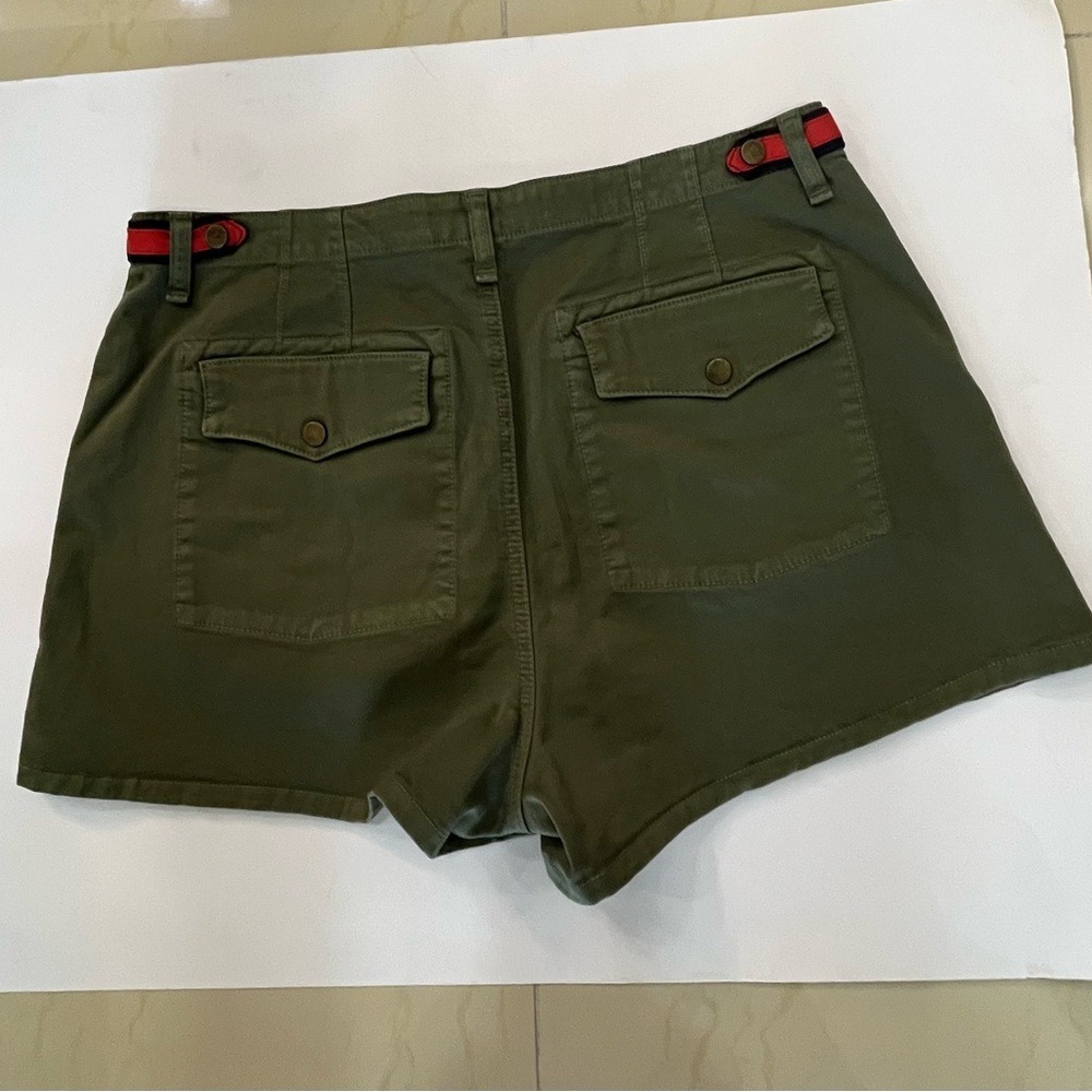 Veronica Beard Caine 11" Short Womens 32 Olive Green Excellent Utility Cargo